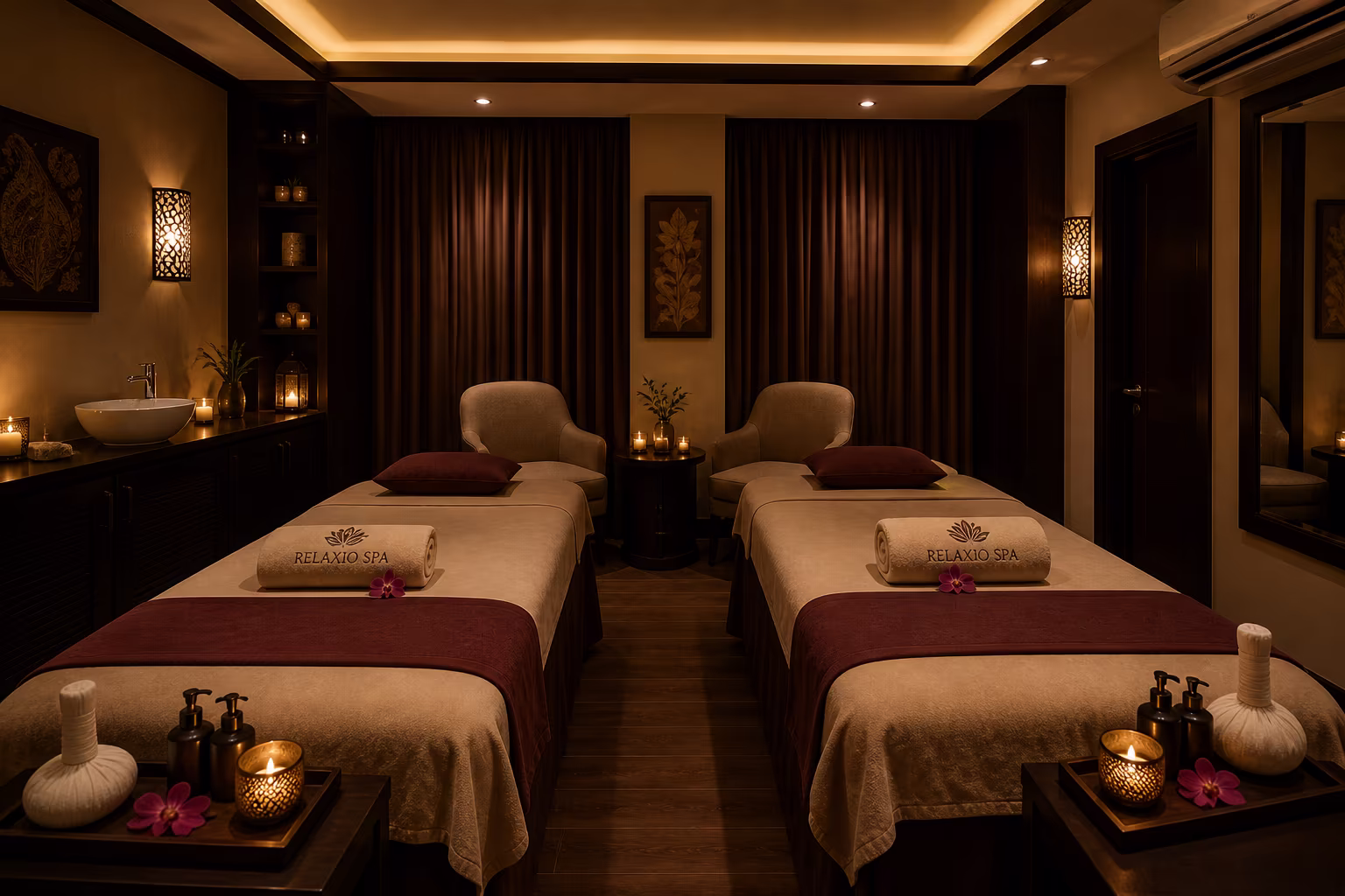 Private couple massage experience at Relaxio Spa